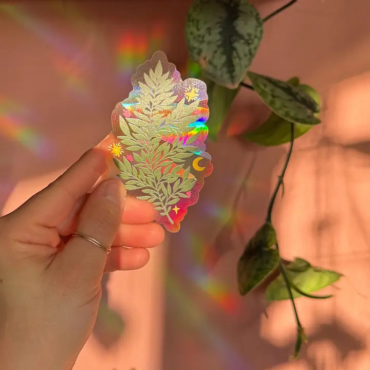 Folk Fern Suncatcher Sticker