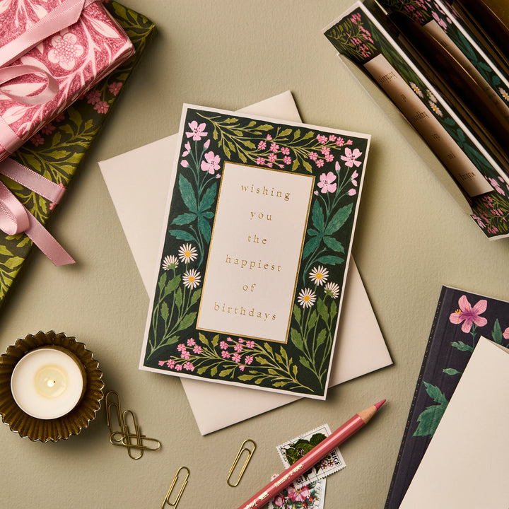 Meadow Border Birthday Card