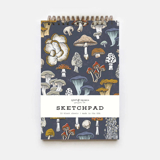 Mushroom and Fungi Spiral Bound Sketchpad
