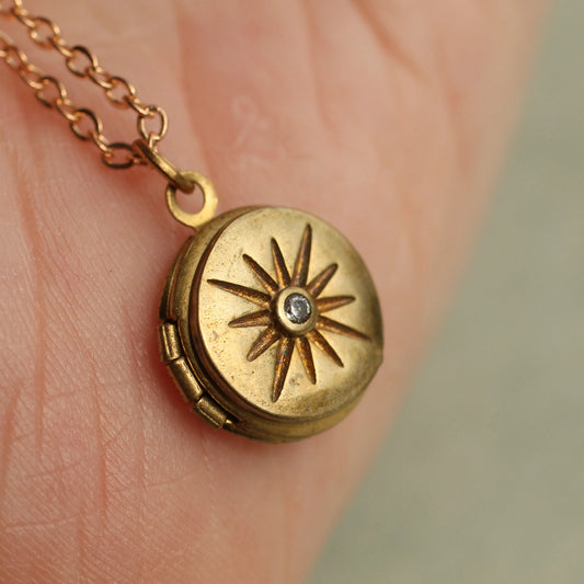 Tiny Compass Star Locket