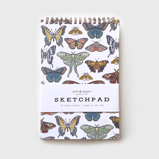 Butterfly and Moth Spiral Bound Sketchpad