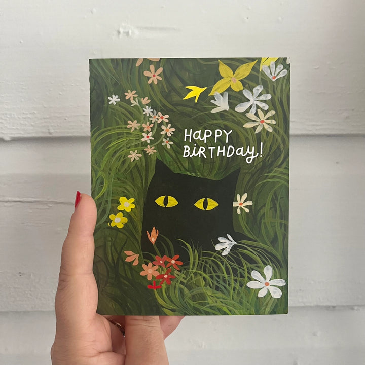 Happy Birthday Flower Kitty Card