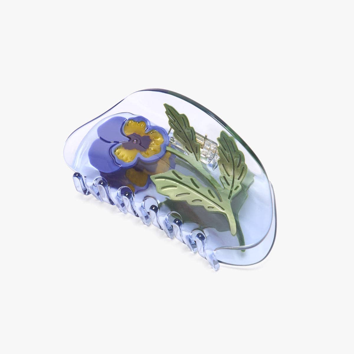 Viola Purple Pansy Hair Claw Clip