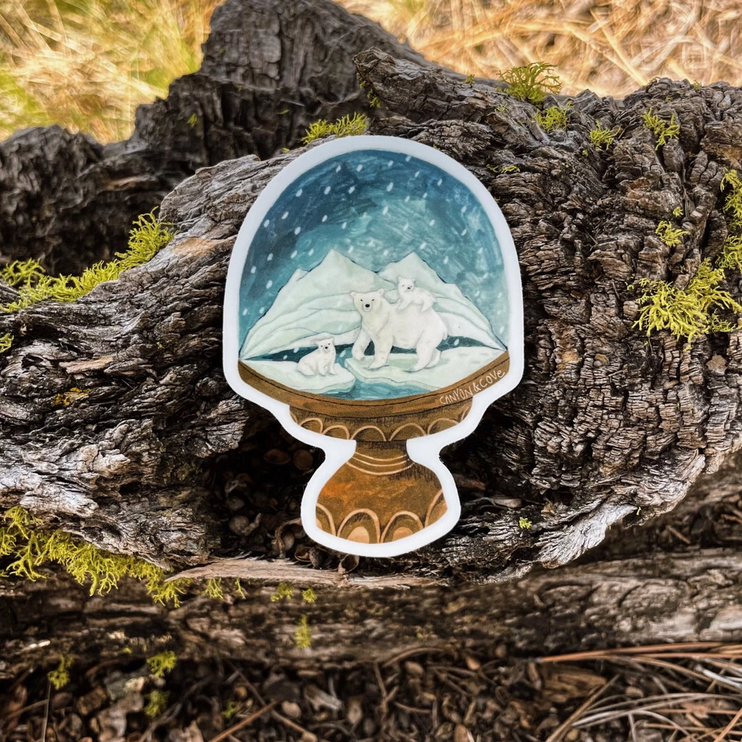 Let It Snow Snow Globe Sticker