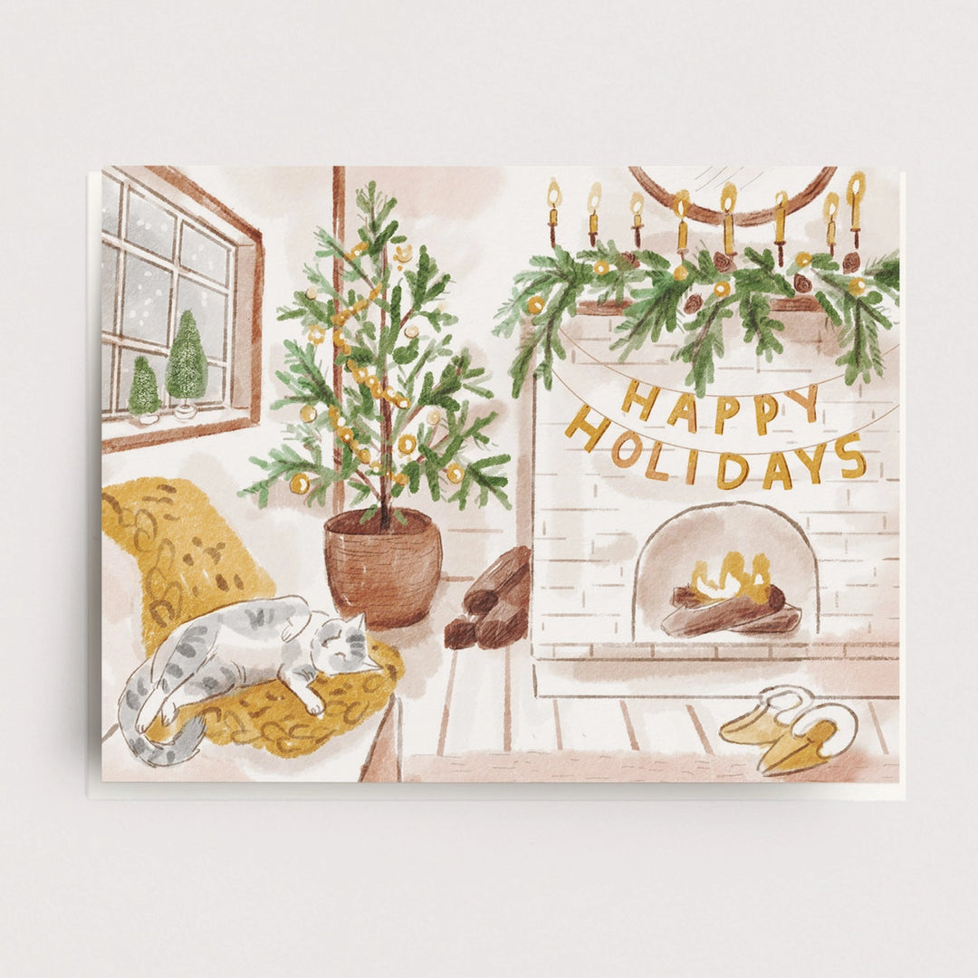 Holiday Cozy Cat Card