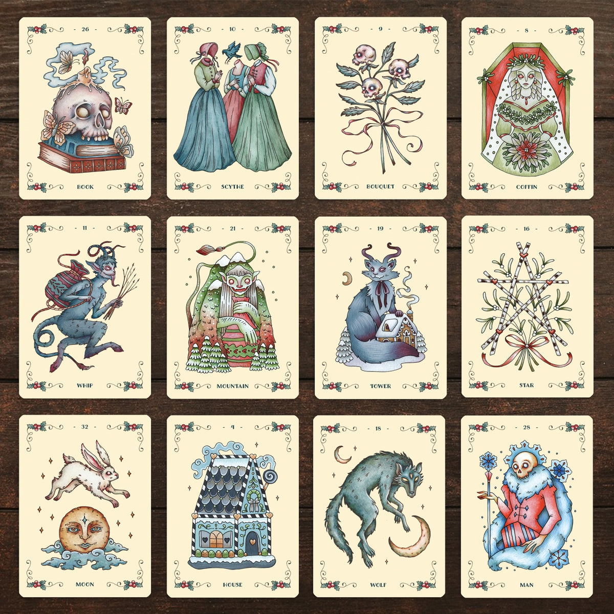 Yuletide Tales Lenormand Christmas Oracle Deck – Of Aspen Curated