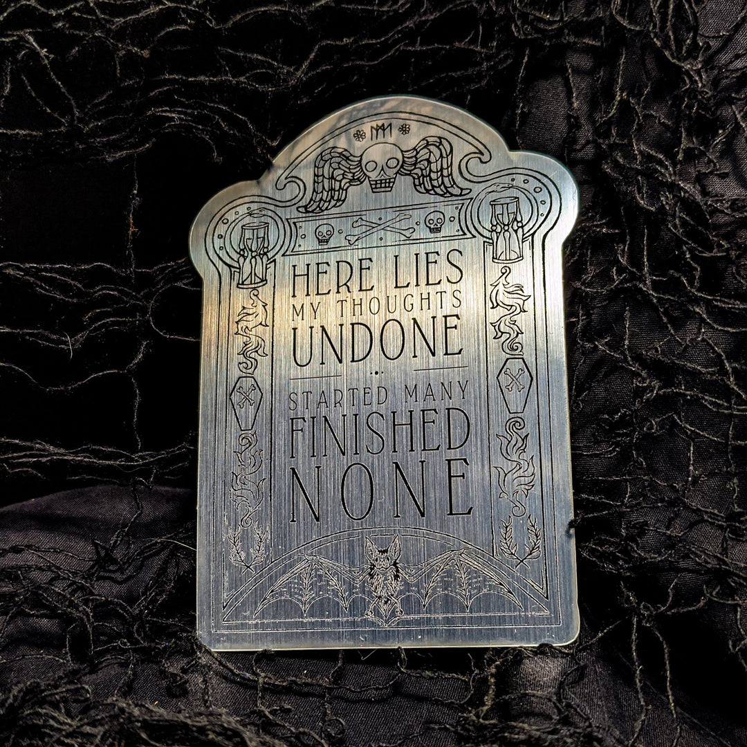 Thoughts Undone Gravestone Sticker
