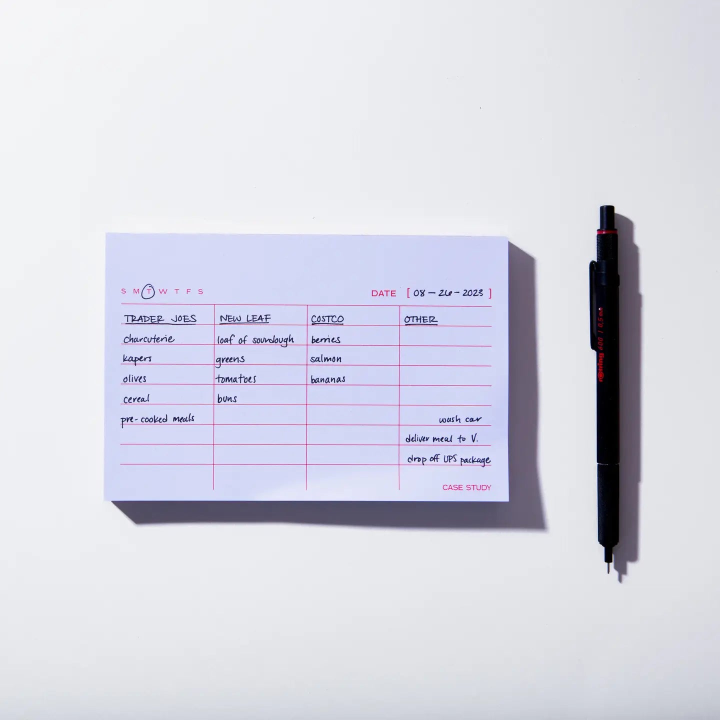 Classic Red Utilitarian List Pad - by Case Study