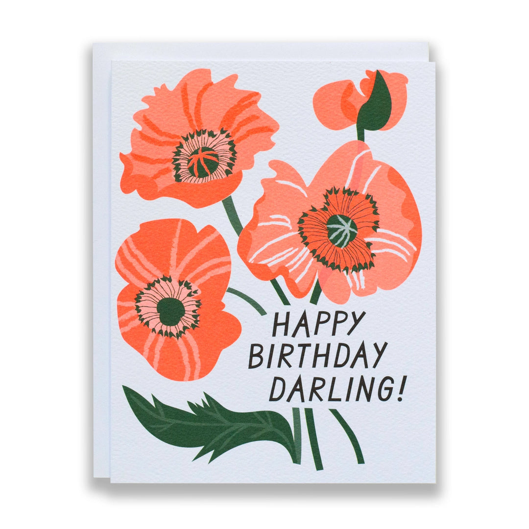 Happy Birthday Darling Poppies Card