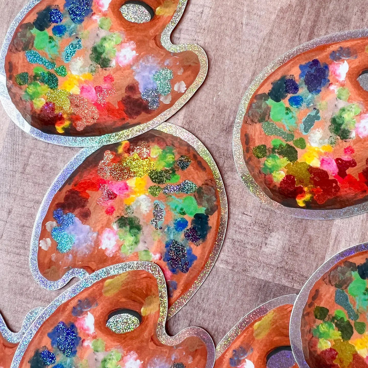 Artist's Palette Glitter Sticker