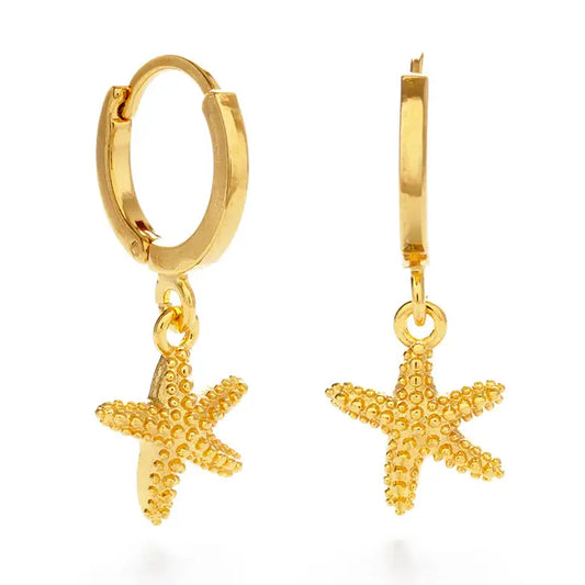 Starfish Huggie Hoop Earrings