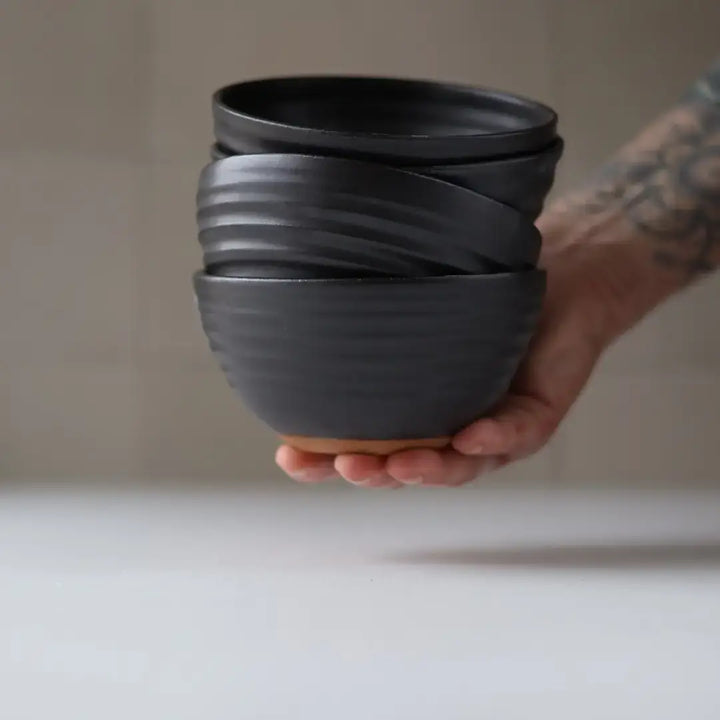 Handmade Ceramic Soup + Ice Cream Bowl - Matte Black