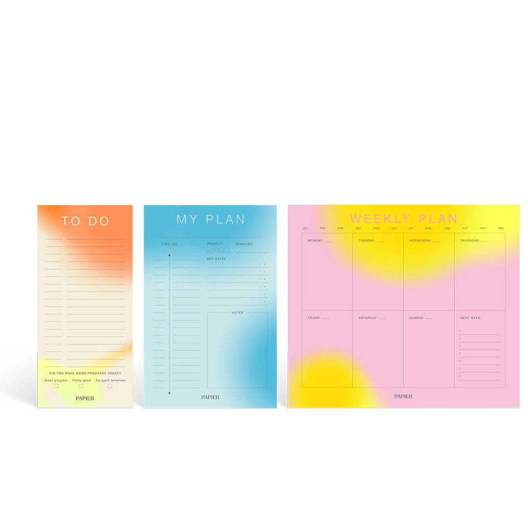 Multicolor List Pad - Set Of 3 - by Papier