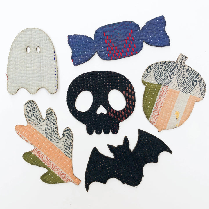 Spooky Iron-On Kantha Patches
