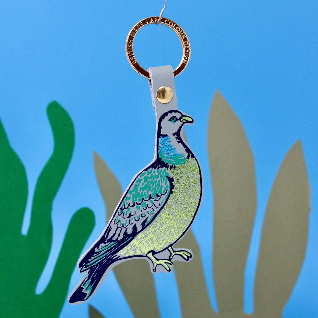 Feral Pigeon Keychain - Lilac Grey