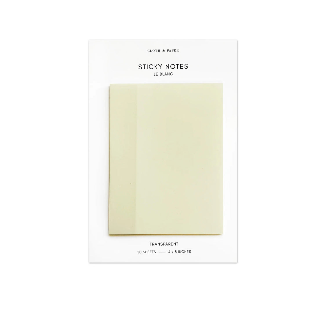 Transparent Rectangular Sticky Notes - Le Blanc Large 4x3"