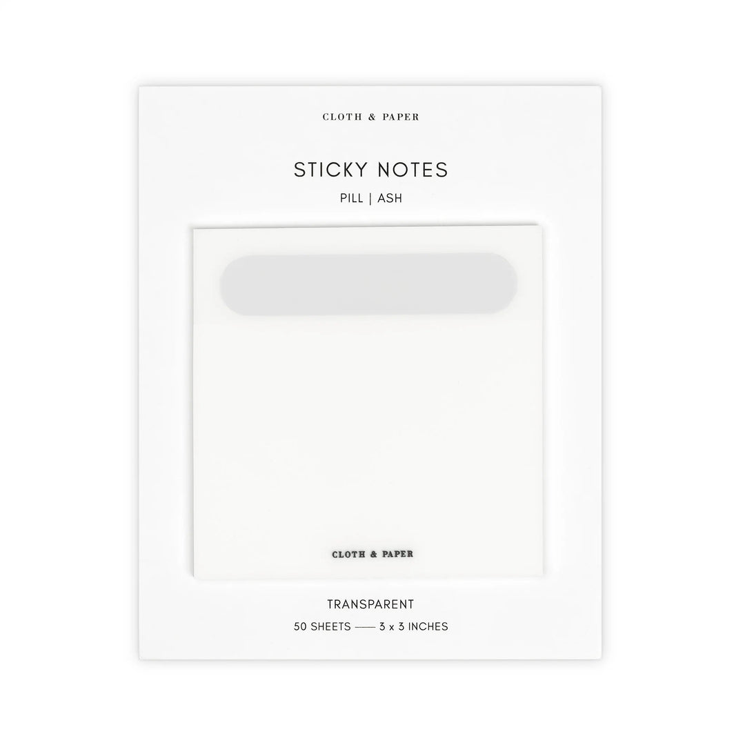 Transparent Pill Tab Sticky Notes - Ash