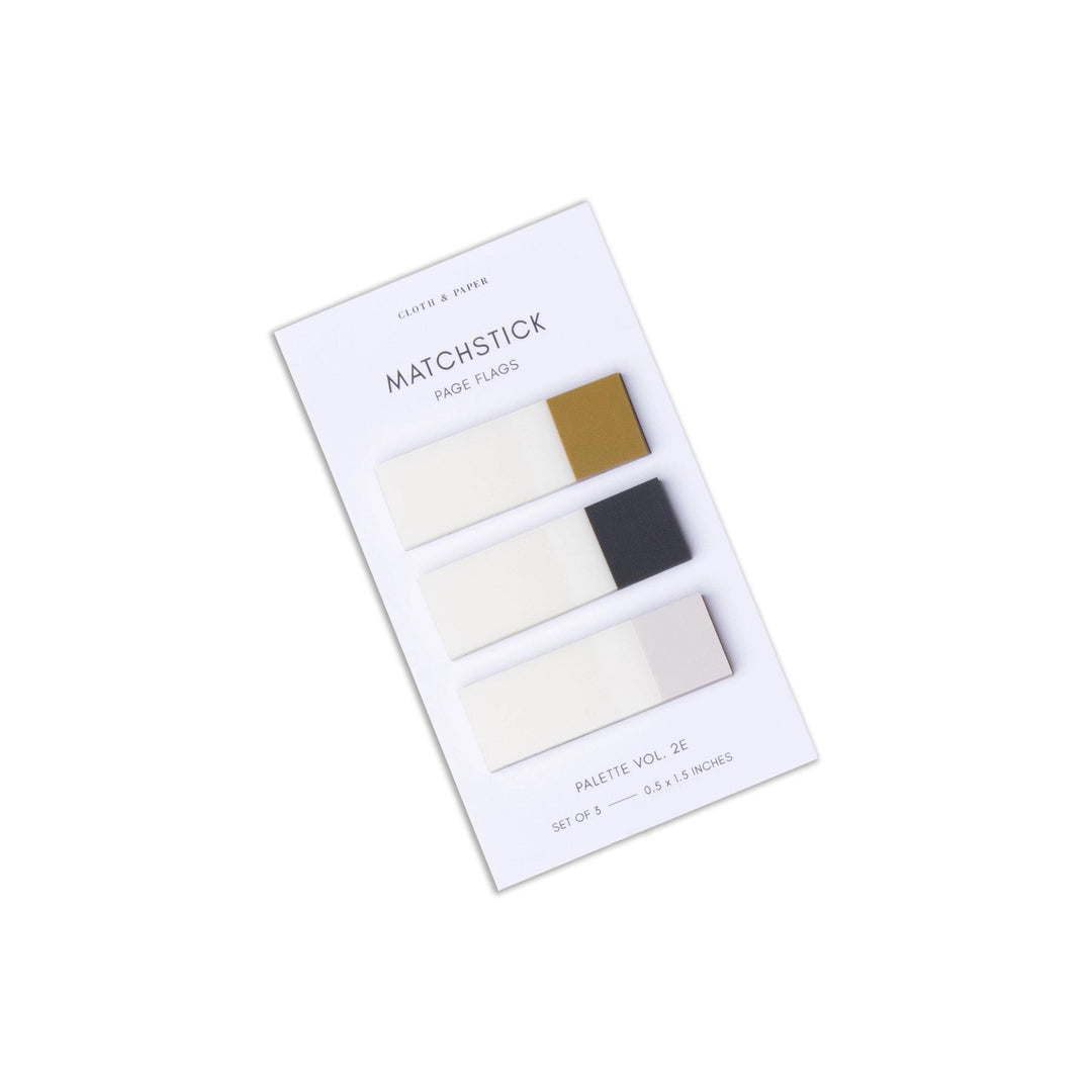 Matchstick Page Flags - Vol. 2E Tuscany, Café Noir + Angora