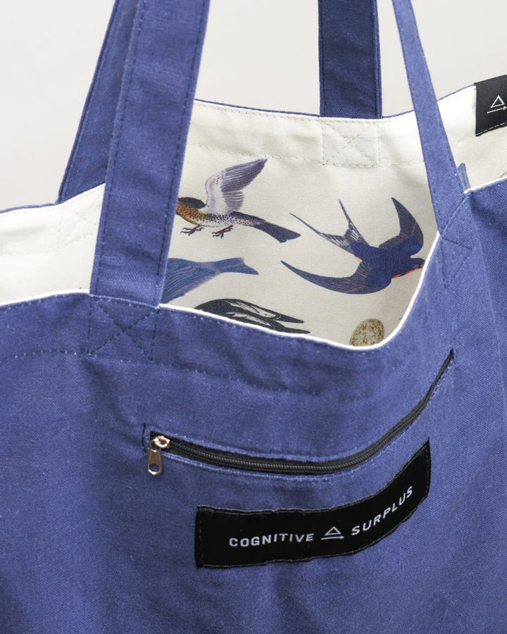 Feathered Friends Ornithology Reversible Canvas Tote