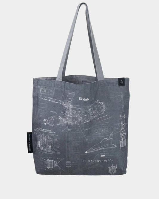 Rocketry Reversible Canvas Tote - Grayscale