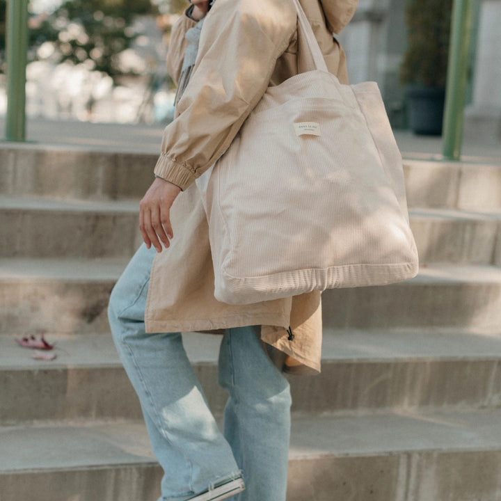 Corduroy Tote Bag - Vanilla