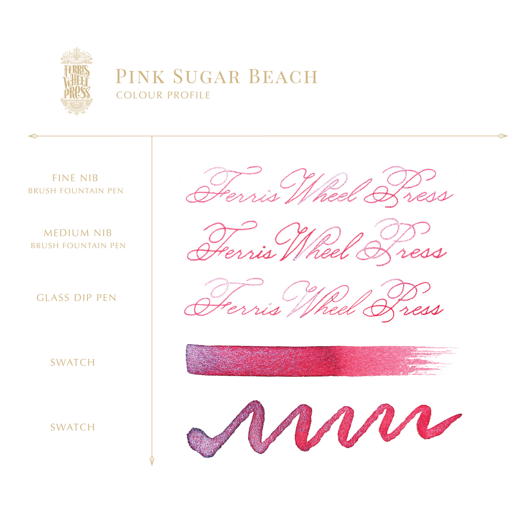 Ferris Wheel Press Fountain Pen Ink - Pink Sugar Beach Ink - 38ml