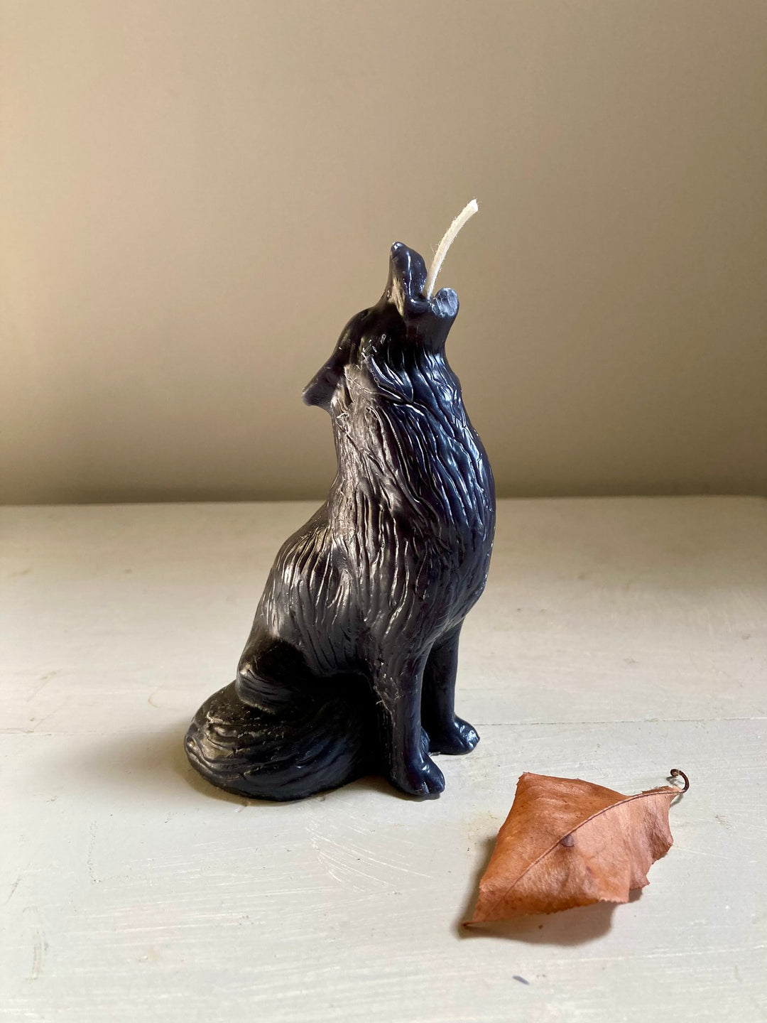 Wolf Beeswax Candle - Black