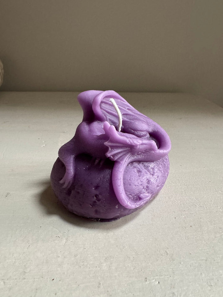 Dragon Protector Beeswax Candle - Purple