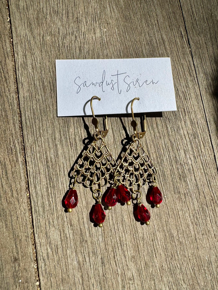 Brass Chandelier Earrings