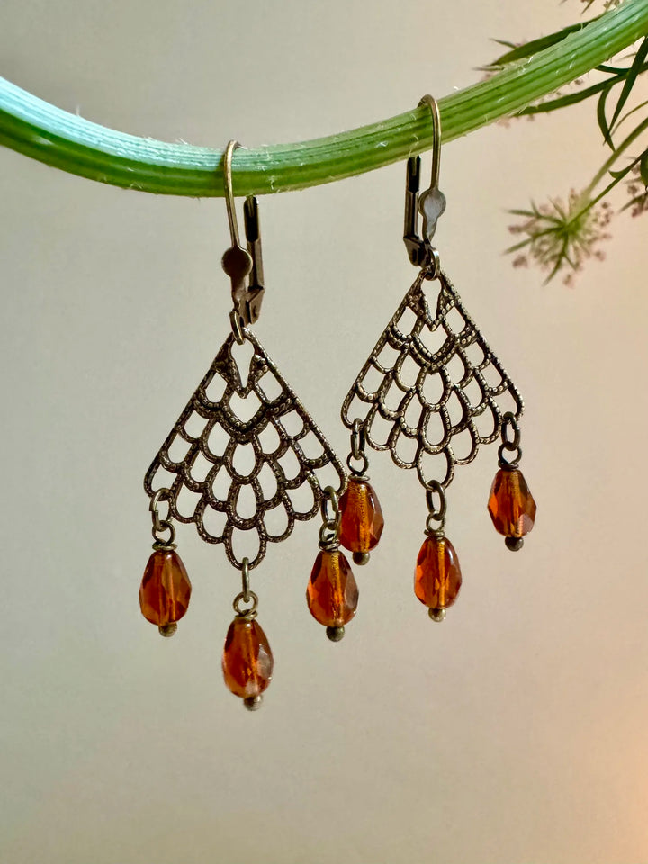 Brass Chandelier Earrings