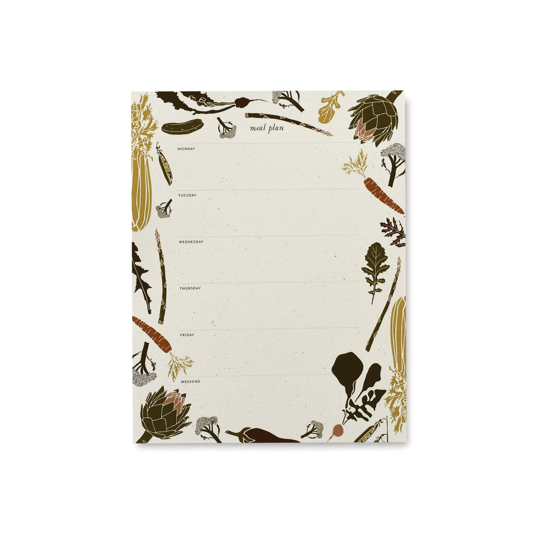 Spring Veggies Meal Plan Notepad