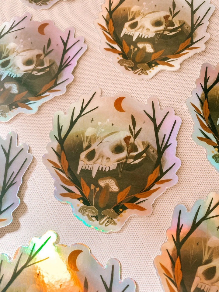Mori Skull Holographic Sticker