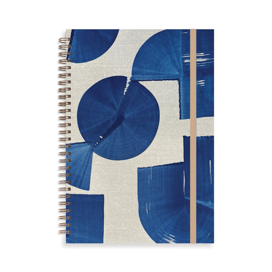 Hand-Painted Composition B5 Spiral Journal - Indigo