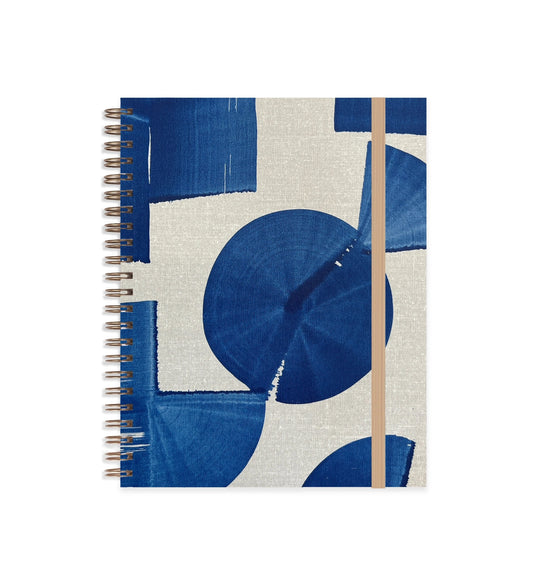 Hand-Painted Medium A5 Spiral Journal - Indigo