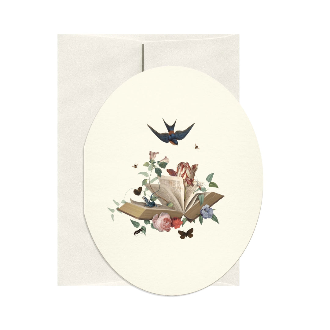 Book Love Oval Card