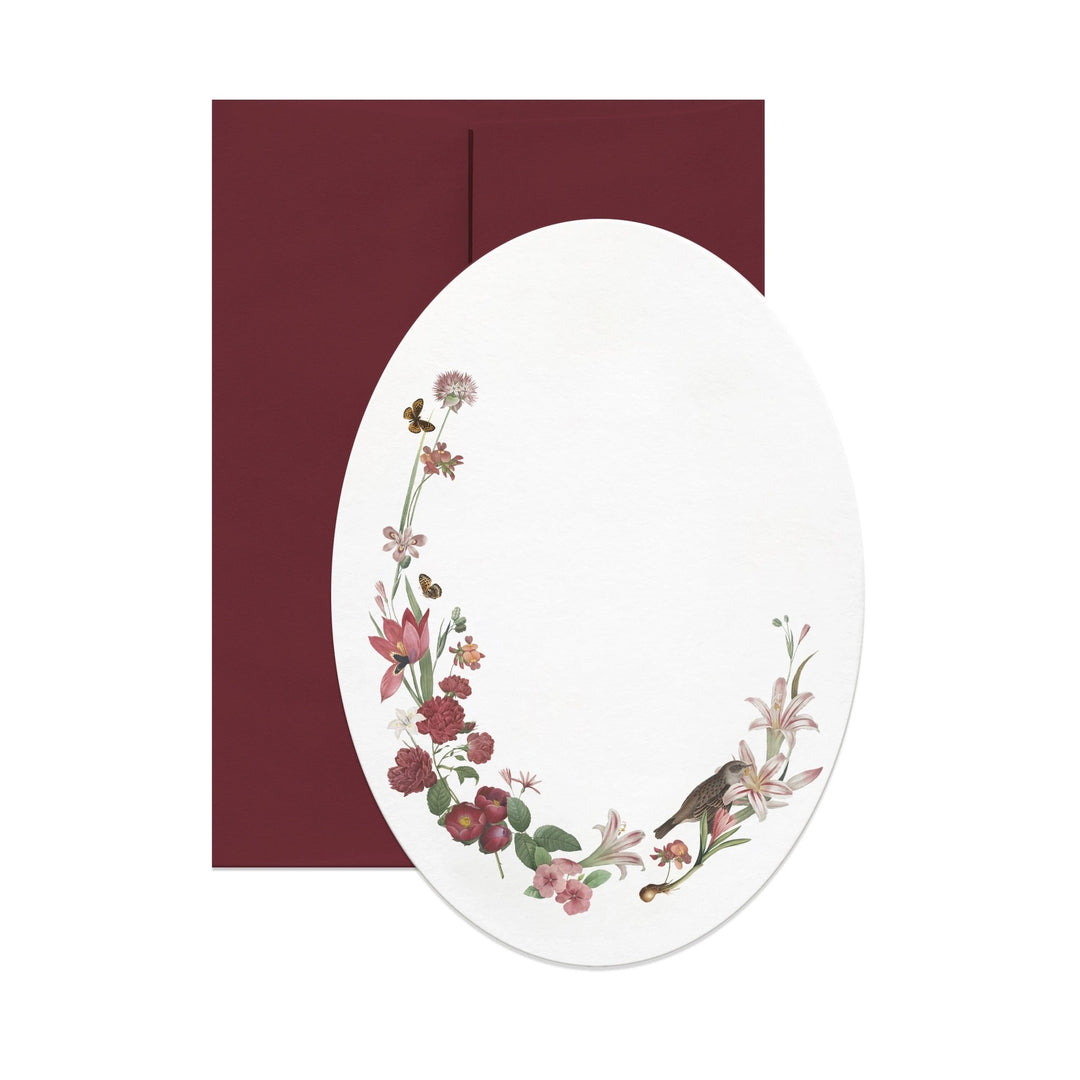 Scarlet Garden Oval Card