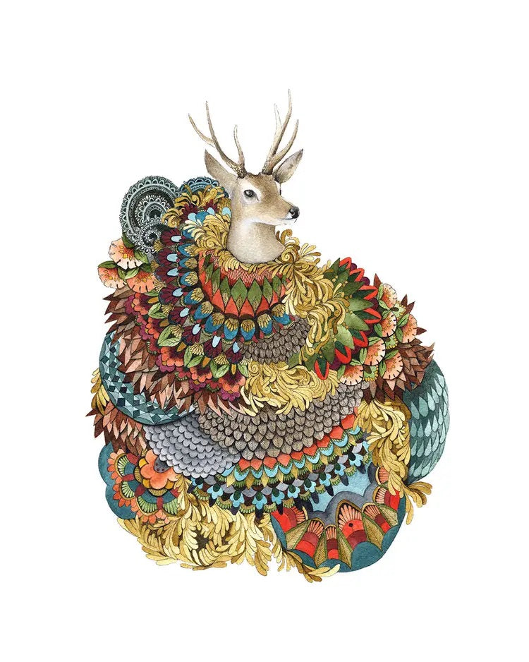 Quilted Forest - The Deer Print 5x7