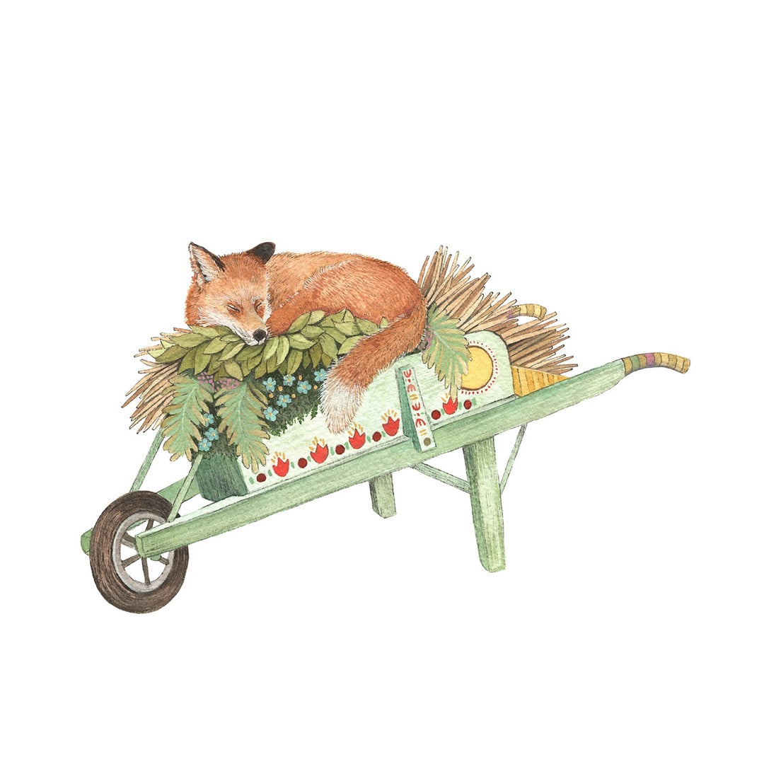 Woodland Garden: Benjamin and the Wheelbarrow Print - 8x10