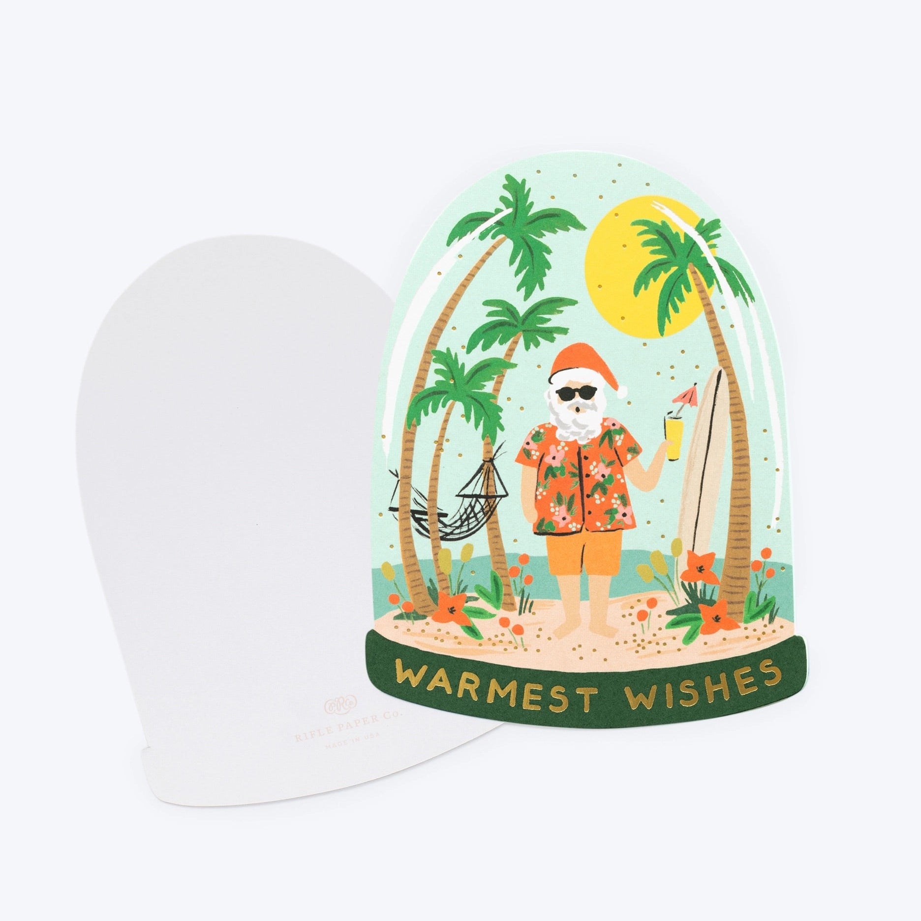 Warmest Wishes Snow Globe Santa Card