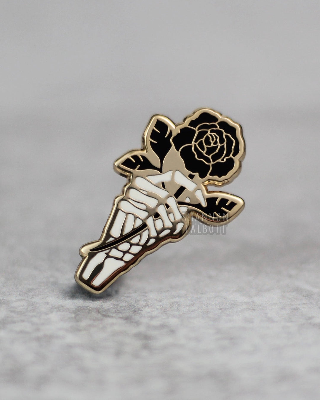 Skeleton Rose Pin