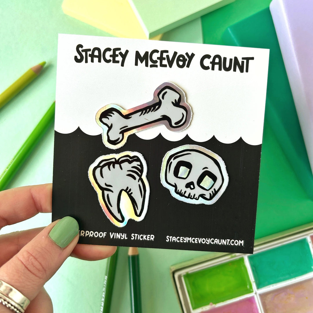 Holographic BONES Sticker Set