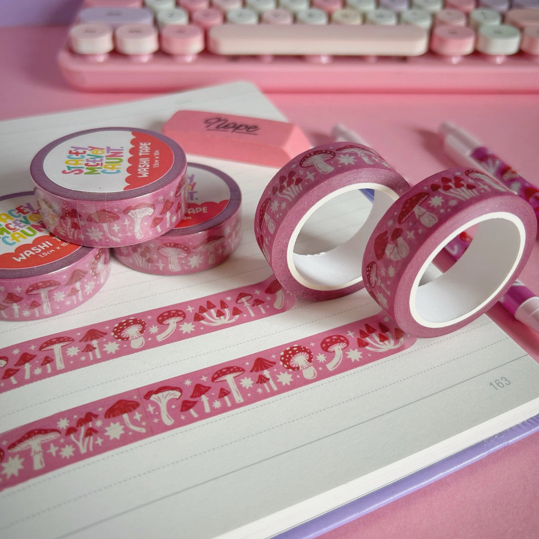 Pink Mushroom Washi Tape