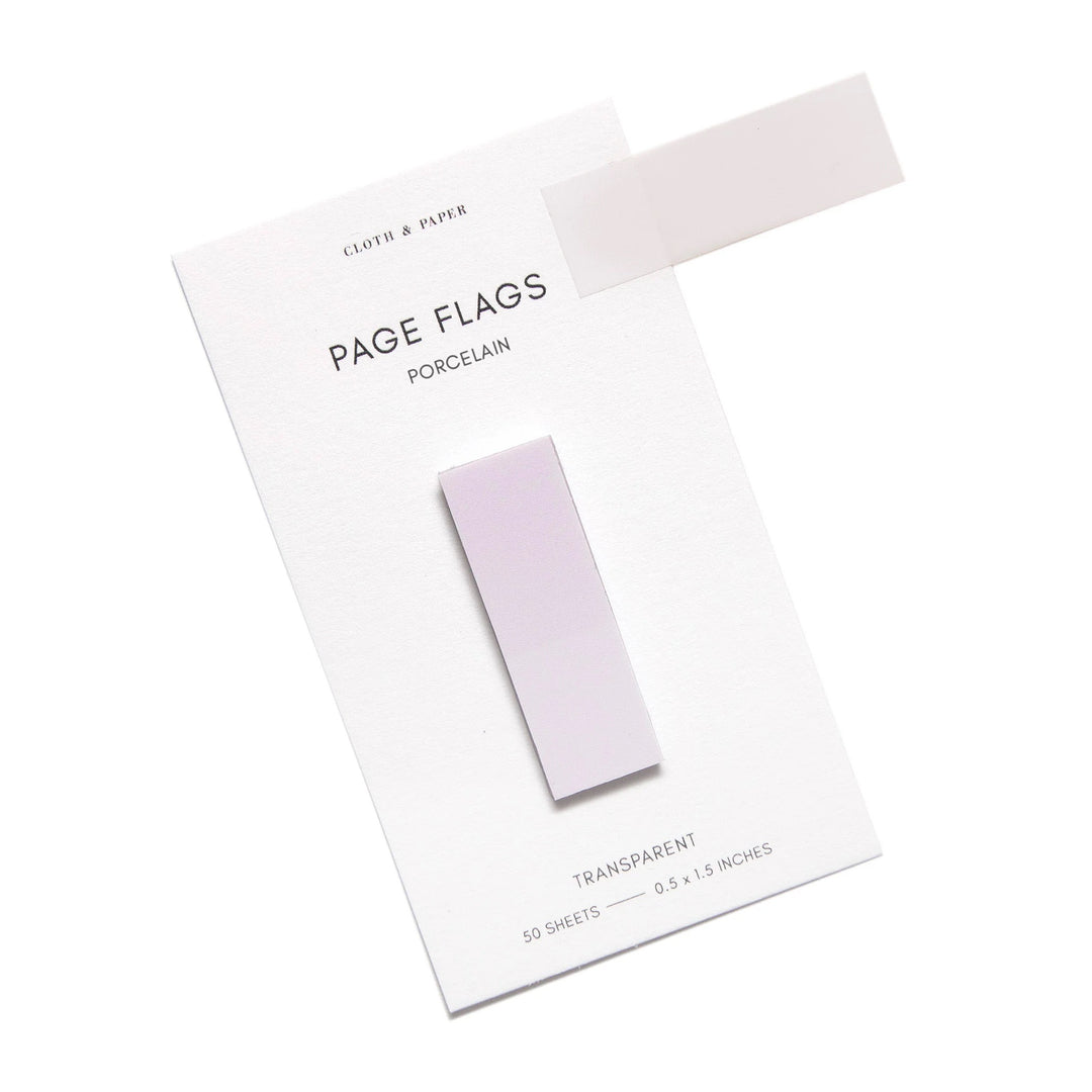 Slim Transparent Page Flags - Porcelain