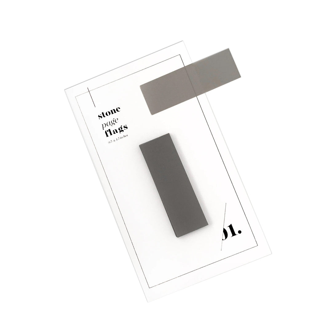 Slim Transparent Page Flags - Stone
