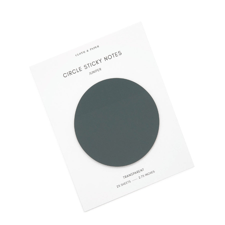 Transparent Circle Sticky Notes - Juniper