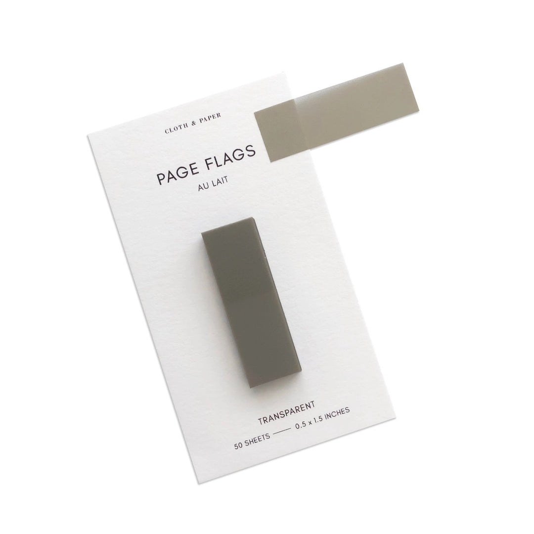 Slim Transparent Page Flags - Au Lait