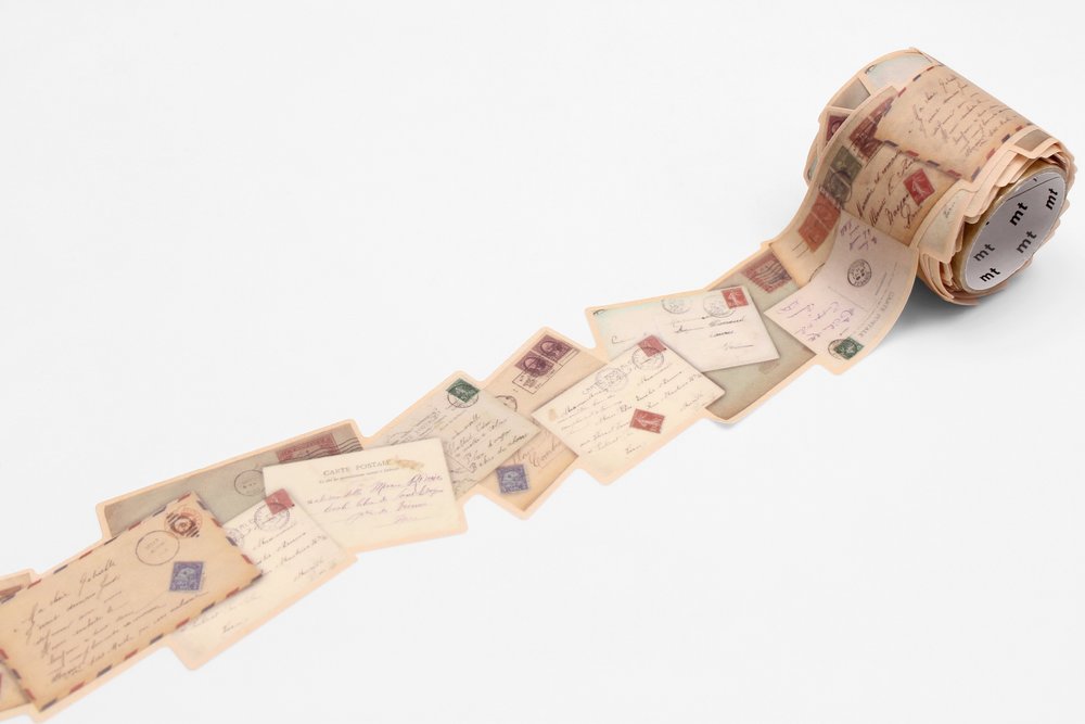 Wide Antique Letters Die-Cut Washi Tape