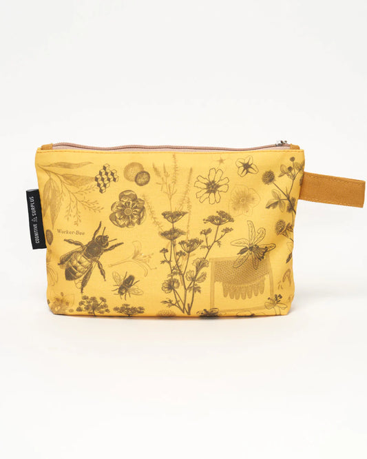 Honey Bees Pencil Pouch - Goldenrod