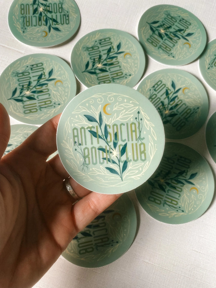 Anti-Social Book Club Sticker - Aqua