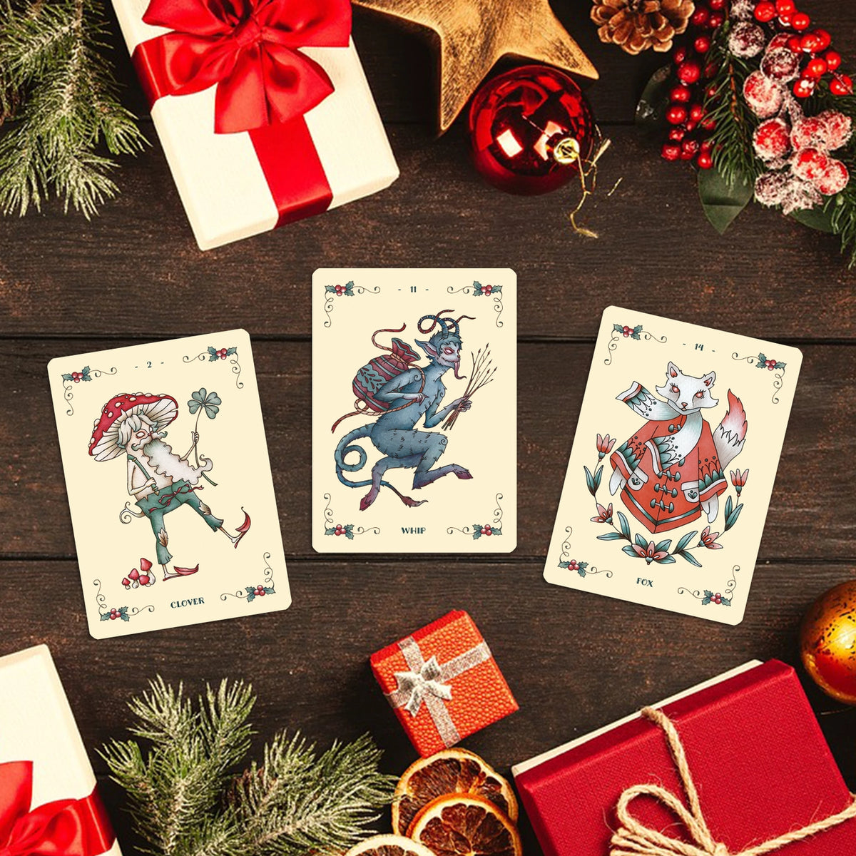 Yuletide Tales Lenormand Christmas Oracle Deck – Of Aspen Curated